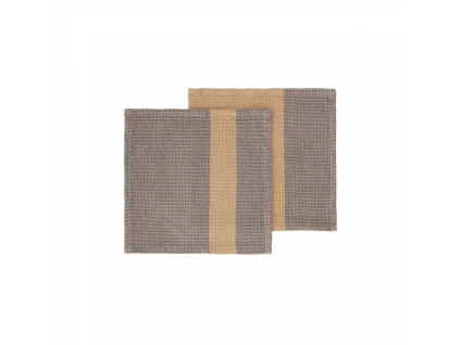 Utěrka 25x25 cm sada 2ks Steel Gray/Tan GANO Blomus