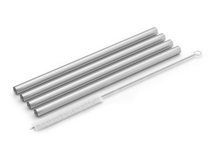 Nerezová brčka na pití 17 cm set 4 ks ZACK
