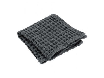 Ručník na ruce s vaflovým vzorem CARO šedočerný 30 x 30 cm BLOMUS