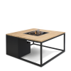 Stůl s plynovým ohništěm Cosiloft 100 černý rám / deska teak