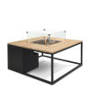 Stůl s plynovým ohništěm Cosiloft 100 černý rám / deska teak