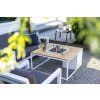 Stůl s plynovým ohništěm Cosiloft 100 bílý rám / deska teak