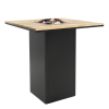 Stůl s plynovým ohništěm Cosiloft barový stůl černý rám / deska teak