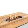 Stůl s plynovým ohništěm Cosipure 120 bílý rám / deska teak
