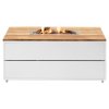 STŮL S PLYNOVÝM OHNIŠTĚM COSIPURE 120 BÍLÝ RÁM / DESKA TEAK