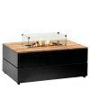 Stůl s plynovým ohništěm Cosipure 120 černý rám / deska teak