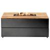Stůl s plynovým ohništěm Cosipure 120 černý rám / deska teak